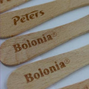 Laser codes on wooden ice cream sticks