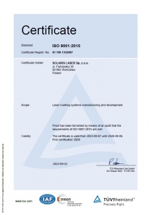 ISO 9001:2015 Certificate (2023)