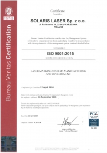 ISO 9001:2015 Certificate 2024